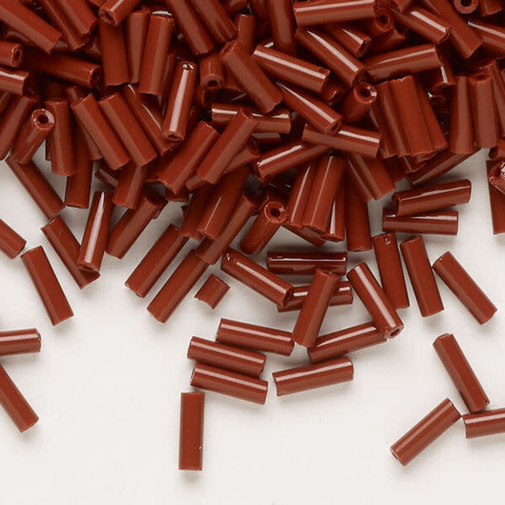 Preciosa Czech Bugle Bead #3 Loose OPQ Brown 50gm pkg.
