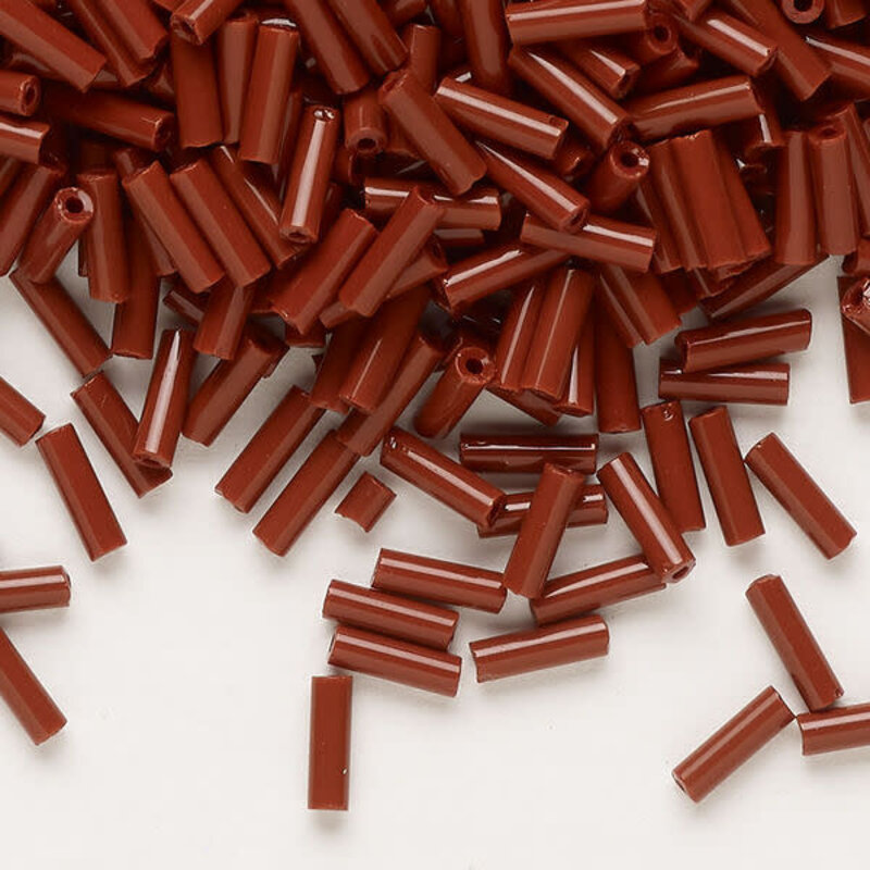 Preciosa Czech Bugle Bead #3 Loose OPQ Brown 50gm pkg.