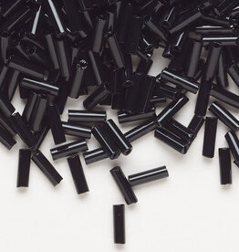 Preciosa Czech Bugle Bead #3 Loose OPQ Black 50gm pkg.