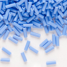 Preciosa Czech Bugle Bead #3 Loose OPQ Powder Blue 50gm pkg.