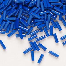 Preciosa Czech Bugle Bead #3 Loose OPQ Blue 50gm pkg.