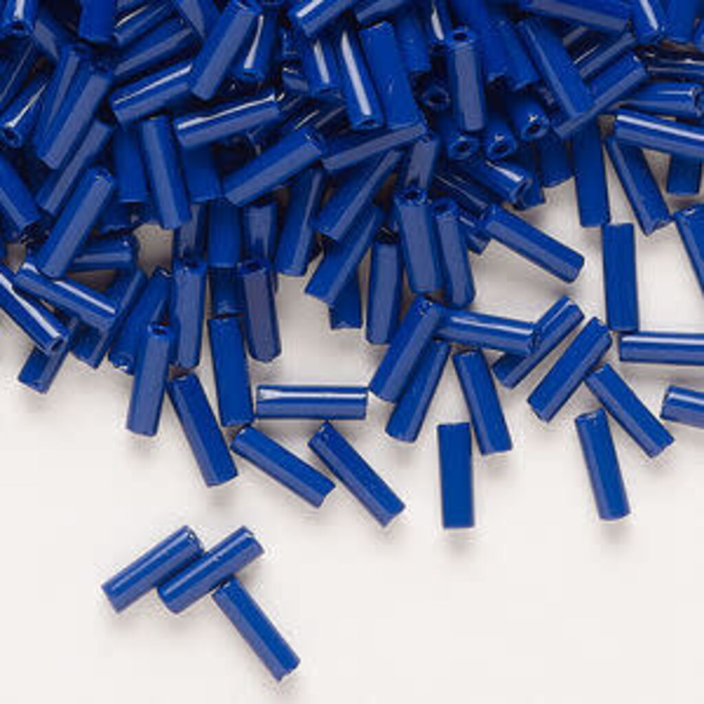 Preciosa Czech Bugle Bead #3 Loose OPQ Cobalt Blue 50gm pkg.