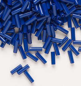 Preciosa Czech Bugle Bead #3 Loose OPQ Cobalt Blue 50gm pkg.