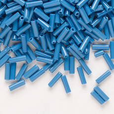 Preciosa Czech Bugle Bead #3 Loose OPQ Patriot Blue 50gm pkg.