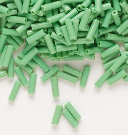 Preciosa Czech Bugle Bead #3 Loose OPQ Mint Green 50gm pkg.