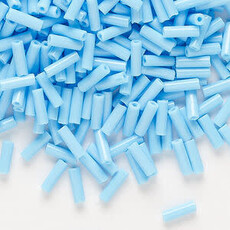 Preciosa Czech Bugle Bead #3 Loose OPQ Sky Blue 50gm pkg.