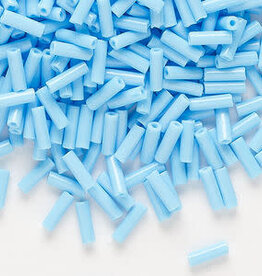Preciosa Czech Bugle Bead #3 Loose OPQ Sky Blue 50gm pkg.