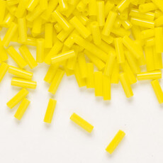 Preciosa Czech Bugle Bead #3 Loose OPQ Lemon Yellow 50gm pkg.