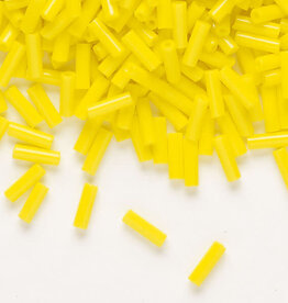 Preciosa Czech Bugle Bead #3 Loose OPQ Lemon Yellow 50gm pkg.