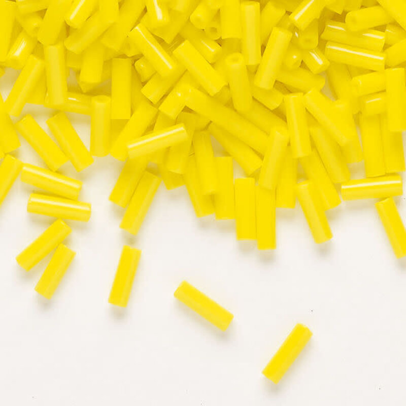 Preciosa Czech Bugle Bead #3 Loose OPQ Lemon Yellow 50gm pkg.