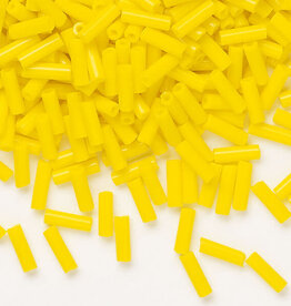 Preciosa Czech Bugle Bead #3 Loose OPQ Yellow 50gm pkg.