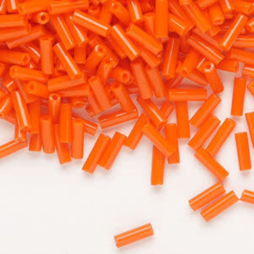 Preciosa Czech Bugle Bead #3 Loose OPQ Dark Orange 50gm pkg.