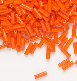 Preciosa Czech Bugle Bead #3 Loose OPQ Dark Orange 50gm pkg.