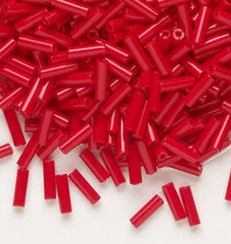 Preciosa Czech Bugle Bead #3 Loose OPQ Red 50gm pkg.