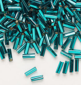 Preciosa Czech Bugle Bead #3 Loose SL SH Teal 50gm pkg.