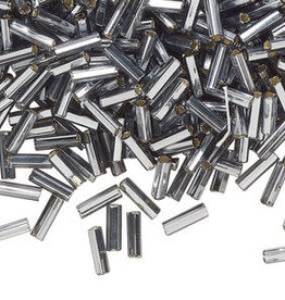 Preciosa Czech Bugle Bead #3 Loose SL SH Grey 50gm pkg.