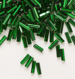 Preciosa Czech Bugle Bead #3 Loose SL SH Medium Green 50gm pkg.