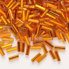 Preciosa Czech Bugle Bead #3 Loose SL SH Orange 50gm pkg.