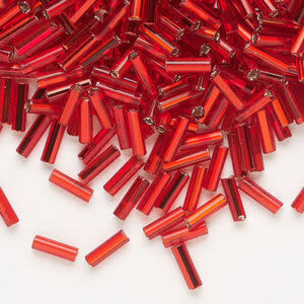 Preciosa Czech Bugle Bead #3 Loose SL SH Red 50gm pkg.