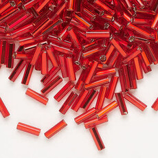 Preciosa Czech Bugle Bead #3 Loose SL SH Red 50gm pkg.