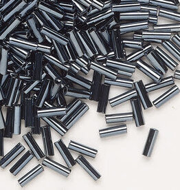 Preciosa Czech Bugle Bead #3 Loose BLK Hematite 50gm pkg.