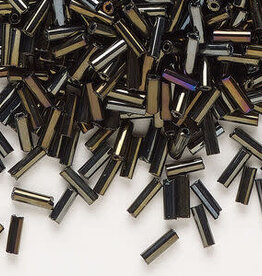 Preciosa Czech Bugle Bead #3 Loose BLK Brown Iris 50gm pkg.