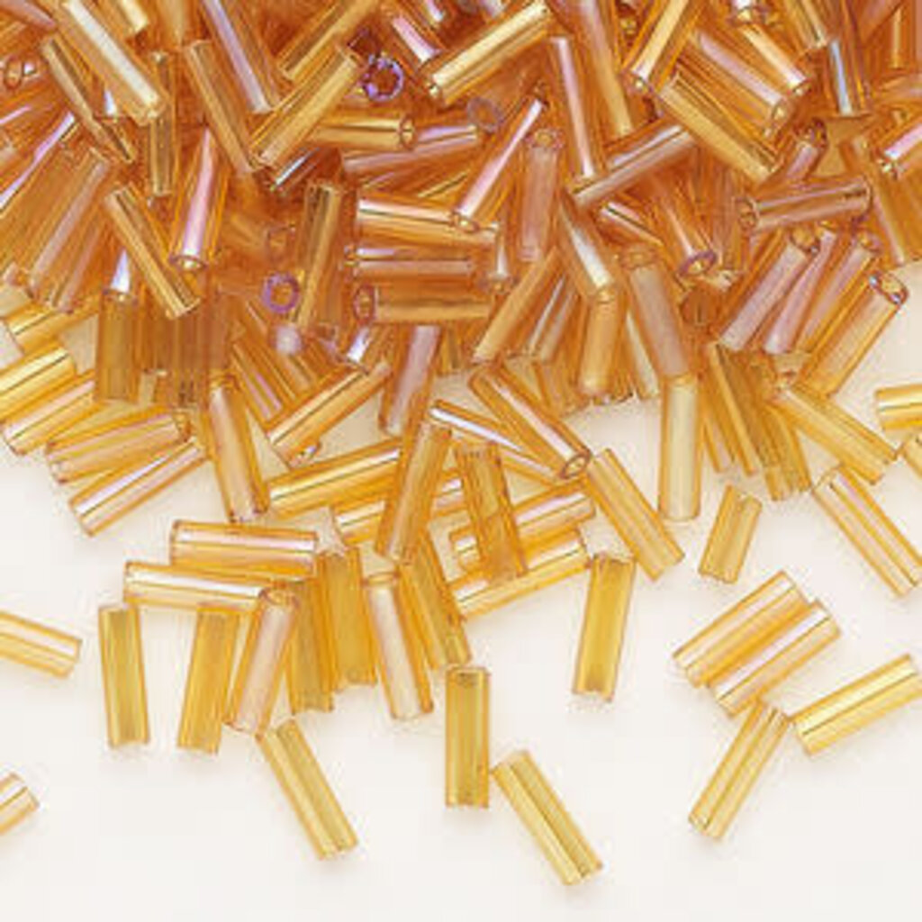 Preciosa Czech Bugle Bead #3 Loose TL RB Topaz 50gm pkg.