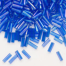 Preciosa Czech Bugle Bead #3 Loose TL RB  Light Blue 50gm pkg.