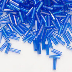 Preciosa Czech Bugle Bead #3 Loose TL RB Blue 50gm pkg.