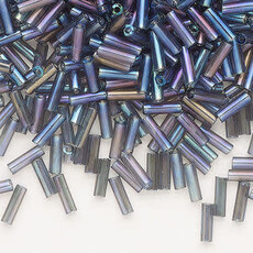 Preciosa Czech Bugle Bead #3 Loose TL RB Grey 50gm pkg.