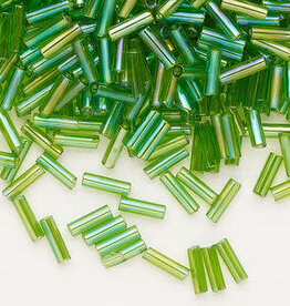 Preciosa Czech Bugle Bead #3 Loose TL RB Lime Green 50gm pkg.