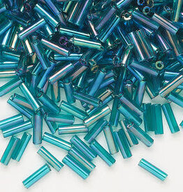 Preciosa Czech Bugle Bead #3 Loose TL RB Teal 50gm pkg.