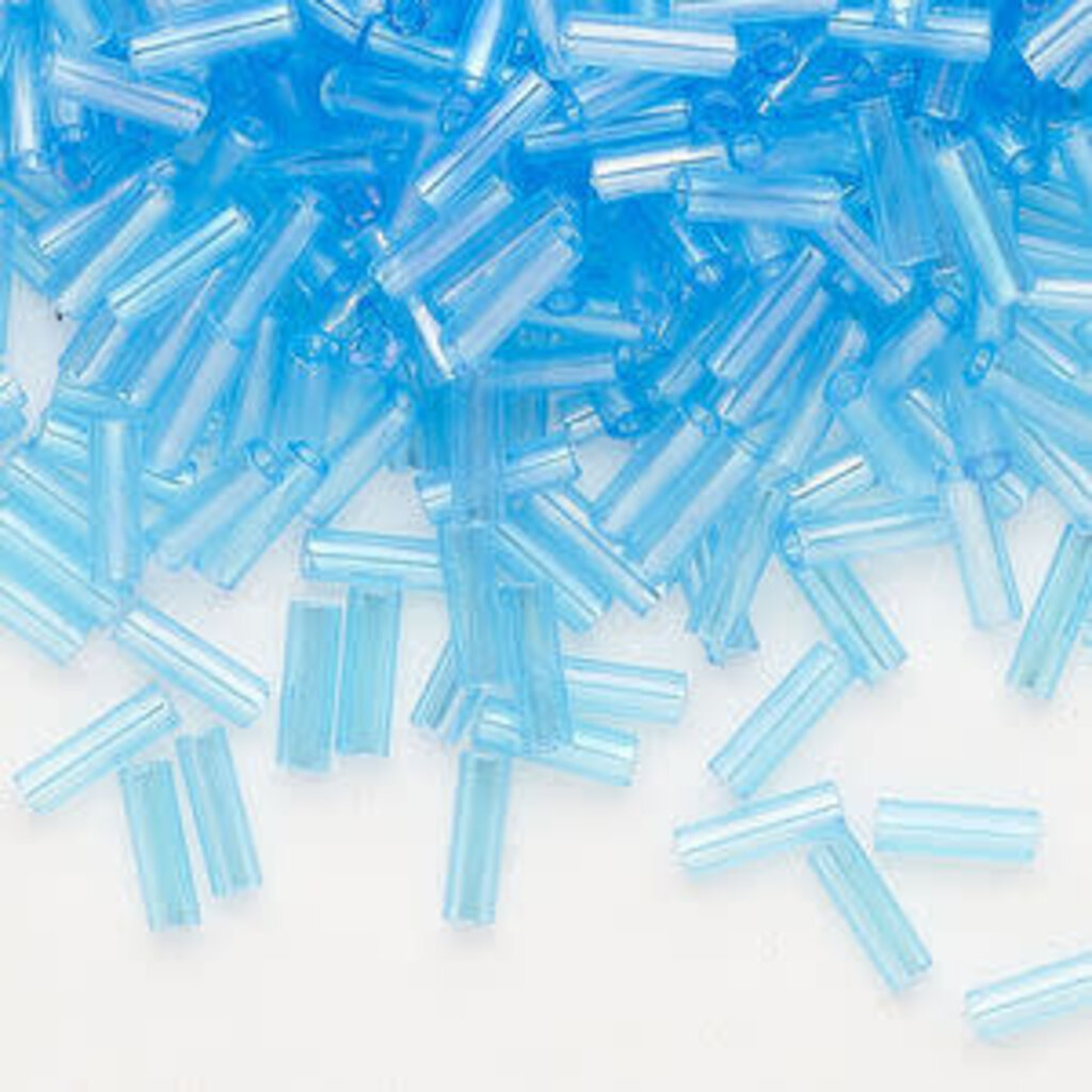 Preciosa Czech Bugle Bead #3 Loose TL RB Sky Blue 50gm pkg.