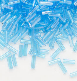 Preciosa Czech Bugle Bead #3 Loose TL RB Sky Blue 50gm pkg.