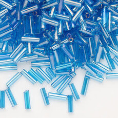 Preciosa Czech Bugle Bead #3 Loose TL RB Sea Bue 50gm pkg.