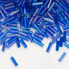 Preciosa Czech Bugle Bead #3 Loose TL RB Sapphire 50gm pkg.