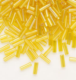 Preciosa Czech Bugle Bead #3 Loose TL RB Yellow Amber 50gm pkg.