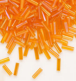 Preciosa Czech Bugle Bead #3 Loose TL RB Orange 50gm pkg.
