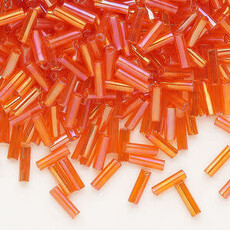 Preciosa Czech Bugle Bead #3 Loose TL RB Dark Orange 50gm pkg.