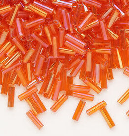 Preciosa Czech Bugle Bead #3 Loose TL RB Dark Orange 50gm pkg.
