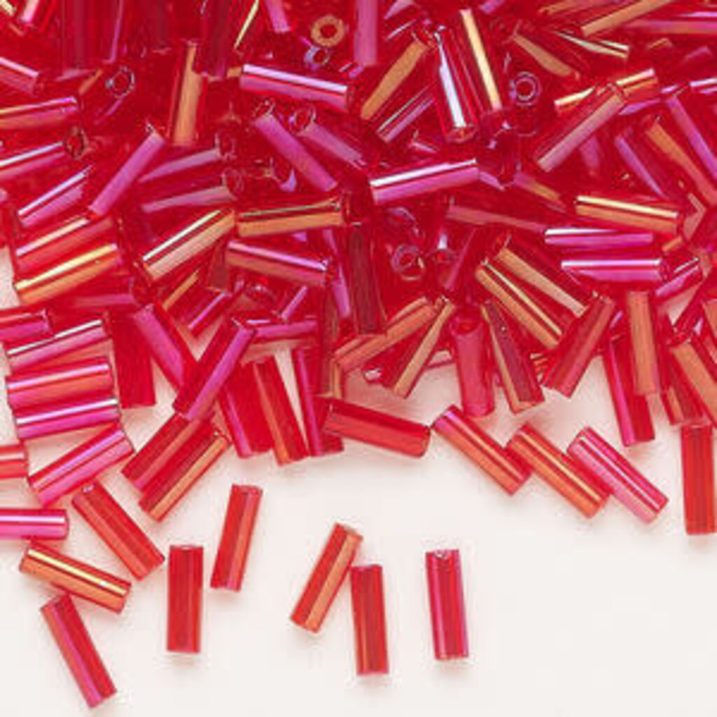 Preciosa Czech Bugle Bead #3 Loose TL RB Red 50gm pkg.