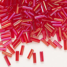 Preciosa Czech Bugle Bead #3 Loose TL RB Red 50gm pkg.