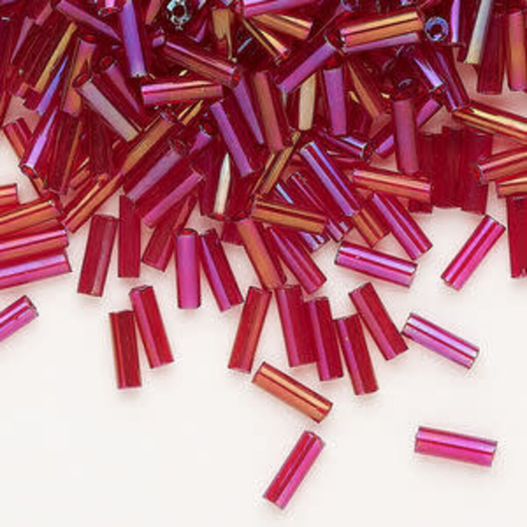 Preciosa Czech Bugle Bead #3 Loose TL RB Ruby 50gm pkg.