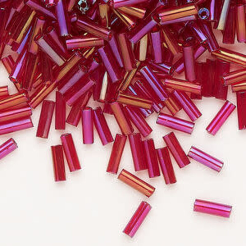 Preciosa Czech Bugle Bead #3 Loose TL RB Ruby 50gm pkg.