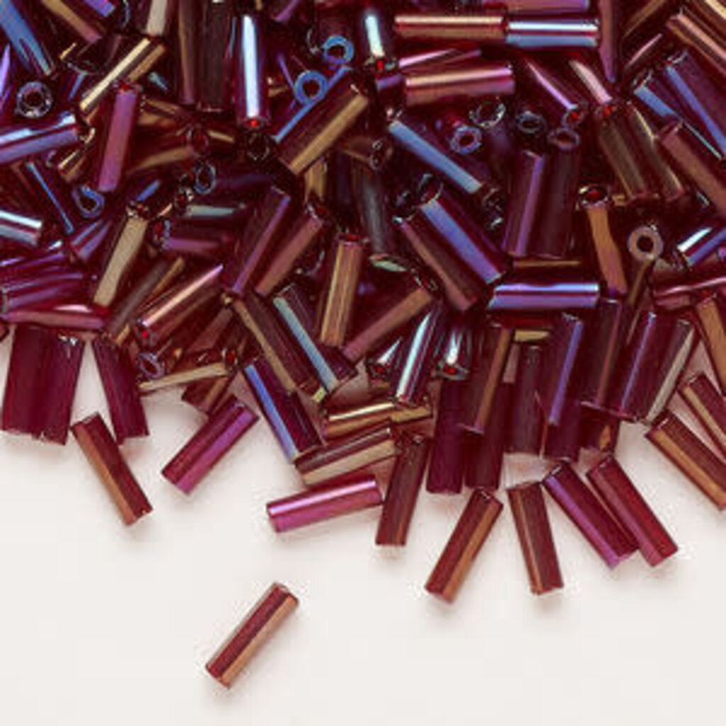 Preciosa Czech Bugle Bead #3 Loose TL RB Garnet 50gm pkg.