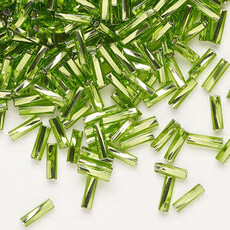 Preciosa Czech Bugle Bead TD #3 Loose SL Lime 50gm pkg.