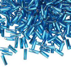 Preciosa Czech Bugle Bead TD #3 Loose SL Sea Blue 50gm pkg.