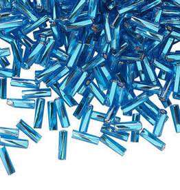 Preciosa Czech Bugle Bead TD #3 Loose SL Sea Blue 50gm pkg.
