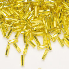 Preciosa Czech Bugle Bead TD #3 Loose SL Yellow Amber 50gm pkg.