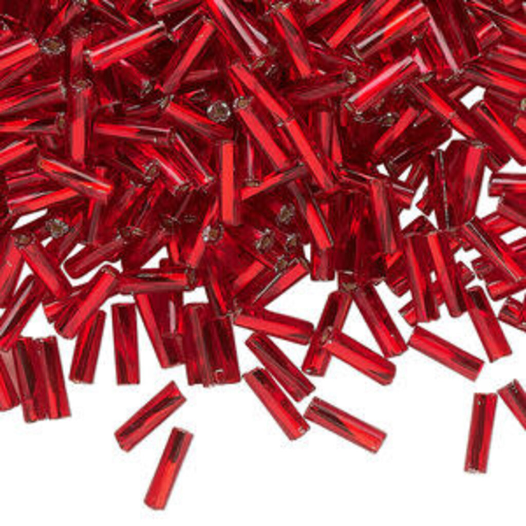 Preciosa Czech Bugle Bead TD #3 Loose SL Red 50gm pkg.
